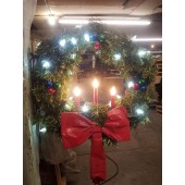 Used Tri-Candle Wreath in Lighted room