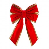 18" Structural Bow with Red Velvet & Gold Trim